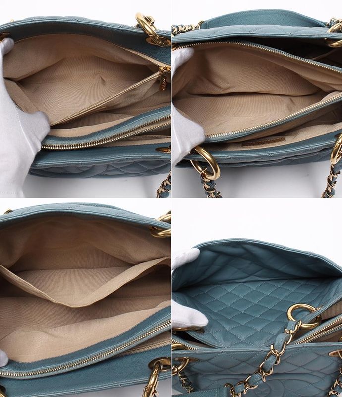 Chanel Gst Chain Tote Bag Caviar Skin Gold Hardware Shoulder Women's Chanel