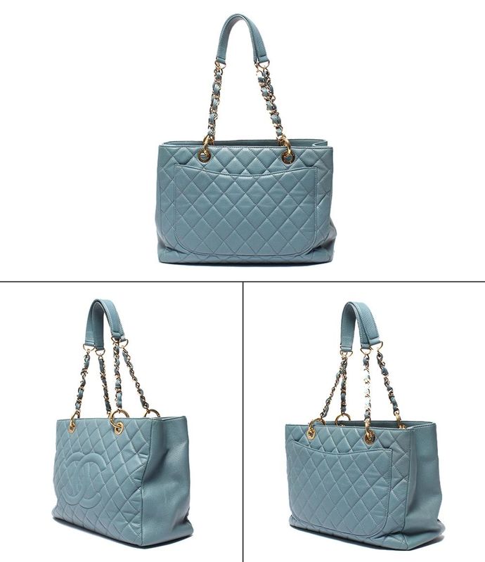 Chanel Gst Chain Tote Bag Caviar Skin Gold Hardware Shoulder Women's Chanel