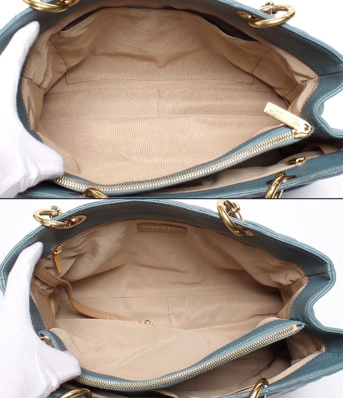 Chanel Gst Chain Tote Bag Caviar Skin Gold Hardware Shoulder Women's Chanel