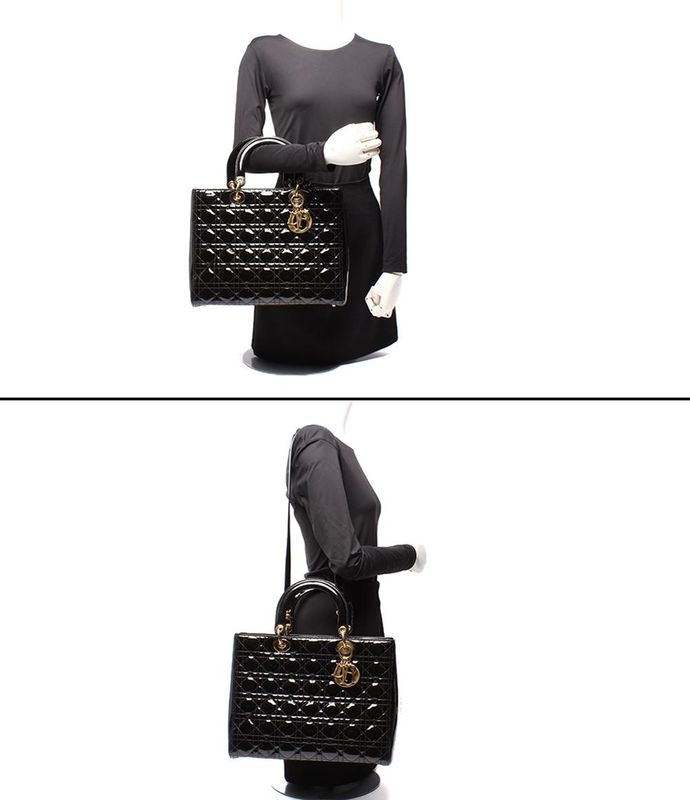 Christian Dior 2way Handbag Shoulder Bag Shoulder Patent Leather Lady Dior