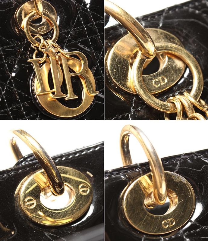 Christian Dior 2way Handbag Shoulder Bag Shoulder Patent Leather Lady Dior