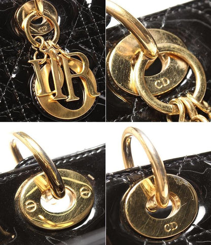 Christian Dior 2way Handbag Shoulder Bag Shoulder Patent Leather Lady Dior