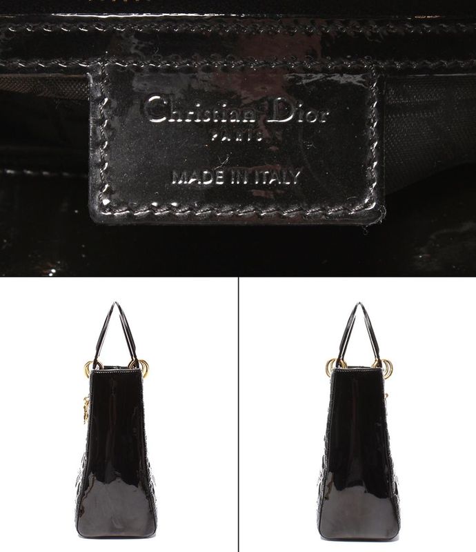 Christian Dior 2way Handbag Shoulder Bag Shoulder Patent Leather Lady Dior