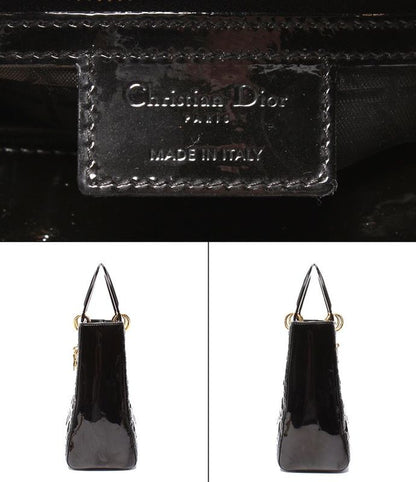 Christian Dior 2way Handbag Shoulder Bag Shoulder Patent Leather Lady Dior