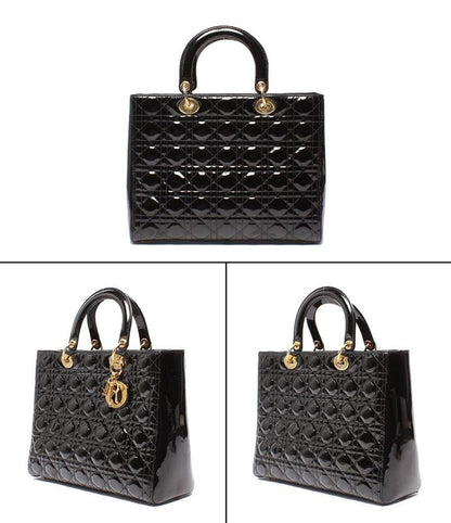 Christian Dior 2way Handbag Shoulder Bag Shoulder Patent Leather Lady Dior