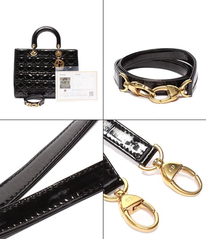 Christian Dior 2way Handbag Shoulder Bag Shoulder Patent Leather Lady Dior