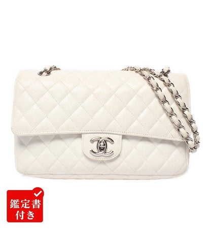 Chanel Shoulder Bag Shoulder Double Flap Double Chain Silver Hardware Caviar