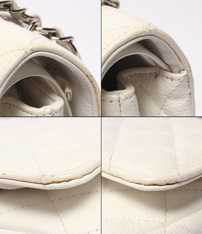 Chanel Shoulder Bag Shoulder Double Flap Double Chain Silver Hardware Caviar