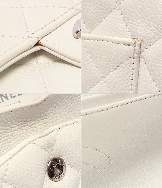 Chanel Shoulder Bag Shoulder Double Flap Double Chain Silver Hardware Caviar