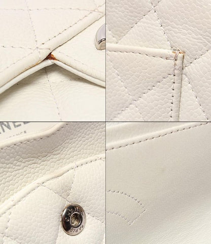 Chanel Shoulder Bag Shoulder Double Flap Double Chain Silver Hardware Caviar