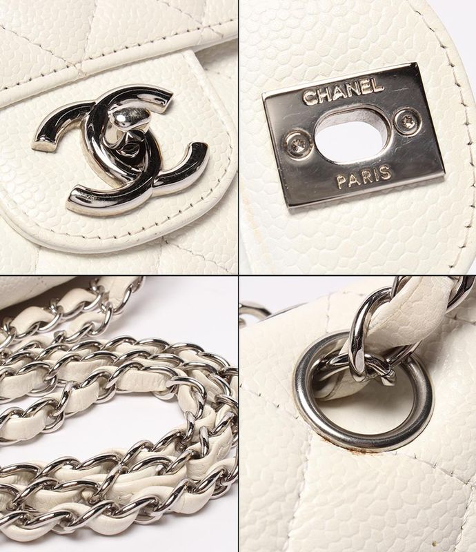 Chanel Shoulder Bag Shoulder Double Flap Double Chain Silver Hardware Caviar