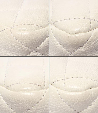 Chanel Shoulder Bag Shoulder Double Flap Double Chain Silver Hardware Caviar