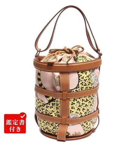 Hermes 2-Way Handbag Draw String X Engraved Silver Hardware Musardine Rose