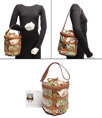 Hermes 2-Way Handbag Draw String X Engraved Silver Hardware Musardine Rose