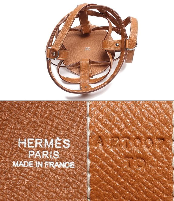 Hermes 2-Way Handbag Draw String X Engraved Silver Hardware Musardine Rose