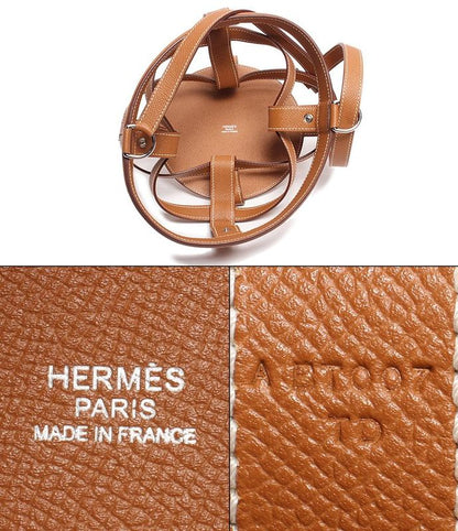 Hermes 2-Way Handbag Draw String X Engraved Silver Hardware Musardine Rose