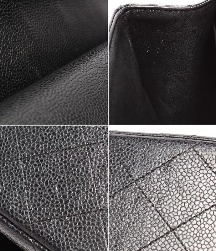 Chanel Chain Shoulder Bag Double Chain Double Flap Caviar Skin 16th Matelasse