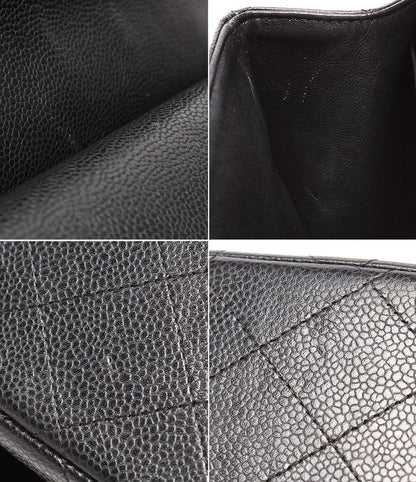 Chanel Chain Shoulder Bag Double Chain Double Flap Caviar Skin 16th Matelasse