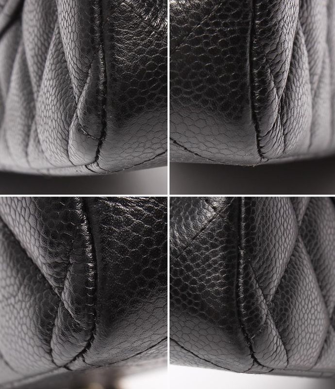 Chanel Chain Shoulder Bag Double Chain Double Flap Caviar Skin 16th Matelasse