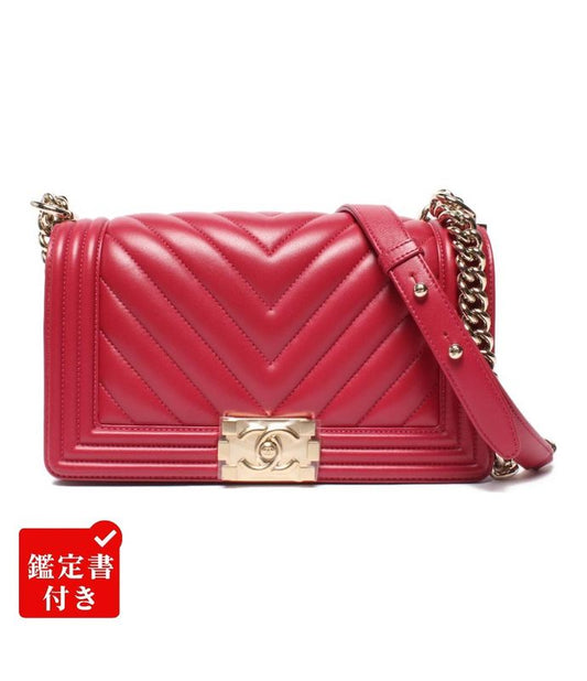 Chanel Chain Shoulder Bag Shoulder Gold Hardware Chevron V Stitch Lambskin Boy