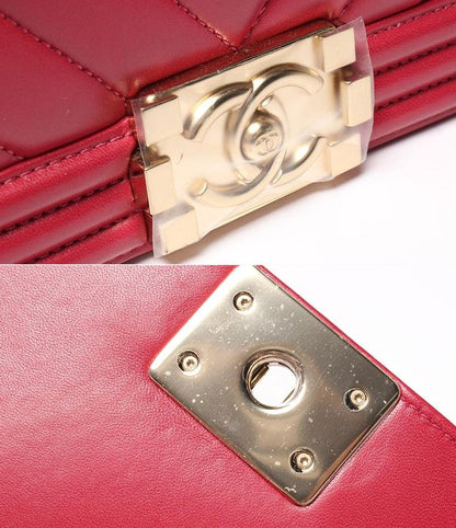 Chanel Chain Shoulder Bag Shoulder Gold Hardware Chevron V Stitch Lambskin Boy