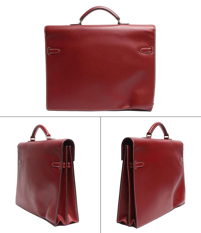 Hermes Business Bag Briefcase K Engraved Gold Hardware Kelly Depeche 38 Men's