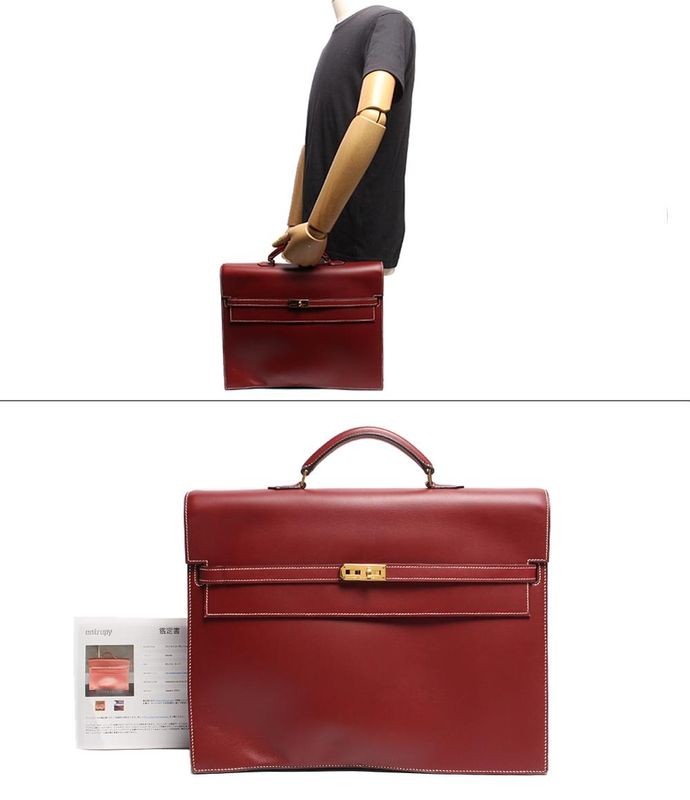 Hermes Business Bag Briefcase K Engraved Gold Hardware Kelly Depeche 38 Men's