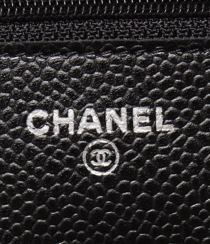 Chanel Chain Shoulder Wallet Silver Hardware Caviar Skin Ladies Chanel