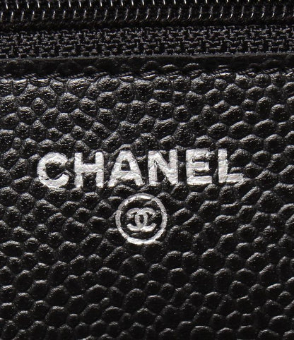 Chanel Chain Shoulder Wallet Silver Hardware Caviar Skin Ladies Chanel
