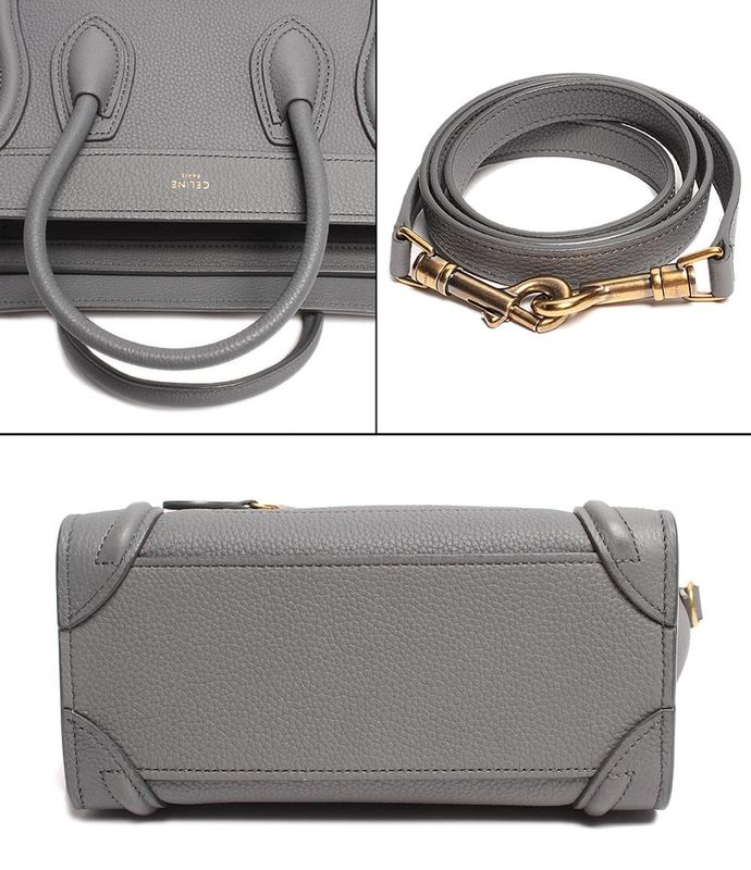 Celine 2way Leather Handbag Gold Hardware Luggage Nano Shopper Cole Women's