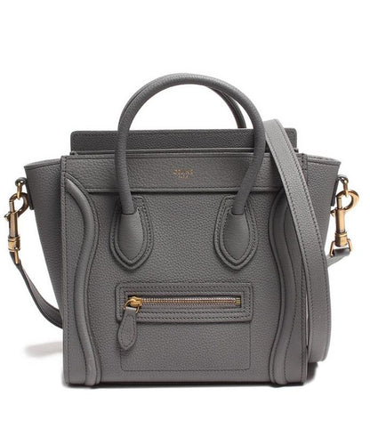 Celine 2way Leather Handbag Gold Hardware Luggage Nano Shopper Cole Women's