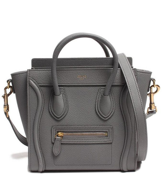 Celine 2way Leather Handbag Gold Hardware Luggage Nano Shopper Cole Women's