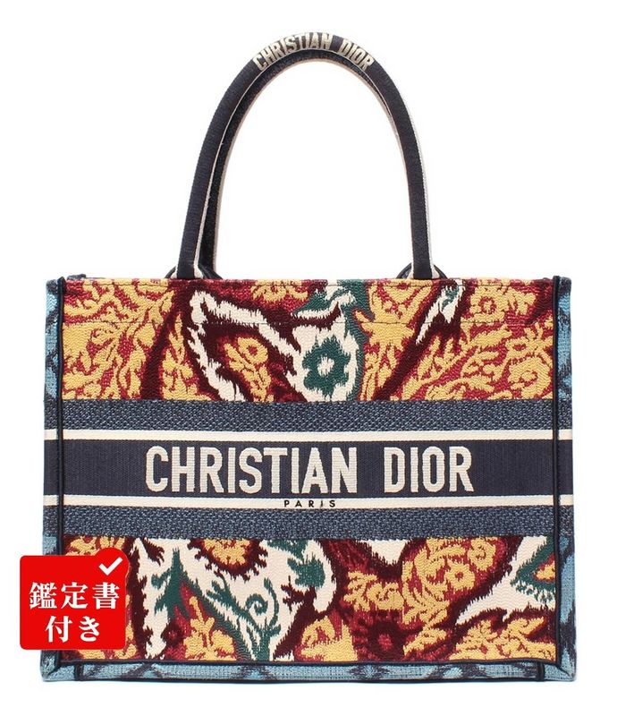 Christian Dior Handbag Tote Bag Embroidery Paisley Medium Book Tote Women