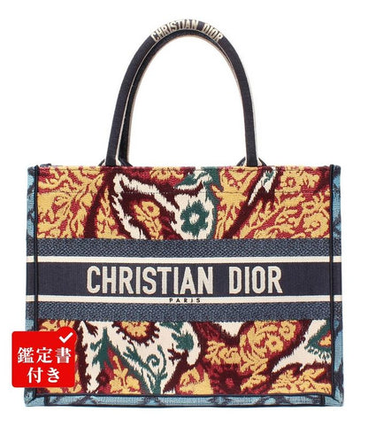 Christian Dior Handbag Tote Bag Embroidery Paisley Medium Book Tote Women