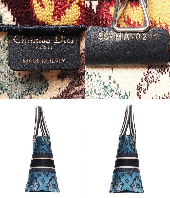 Christian Dior Handbag Tote Bag Embroidery Paisley Medium Book Tote Women