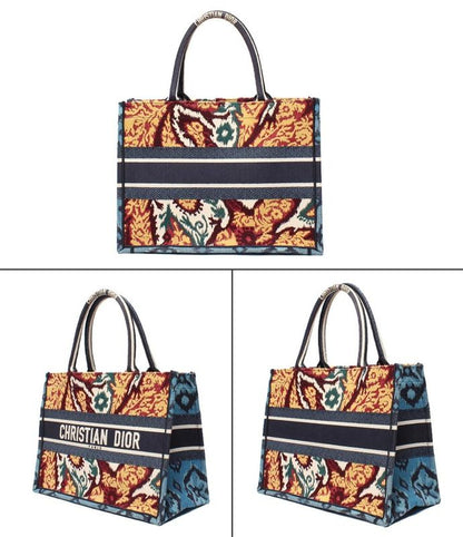 Christian Dior Handbag Tote Bag Embroidery Paisley Medium Book Tote Women