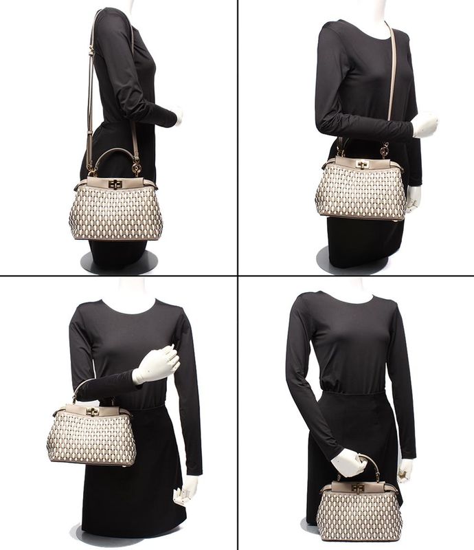 Fendi 2-Way Handbag Shoulder Bag Shoulder Crossbody Peekaboo Mini 8bn244 Ladies