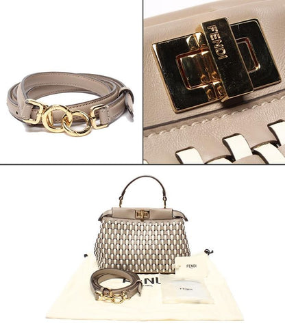 Fendi 2-Way Handbag Shoulder Bag Shoulder Crossbody Peekaboo Mini 8bn244 Ladies