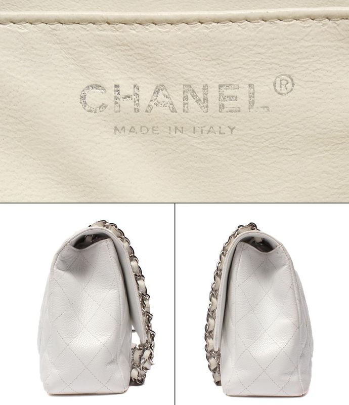 Chanel Chain Shoulder Bag Silver Hardware Double Chain Caviar Skin Deca