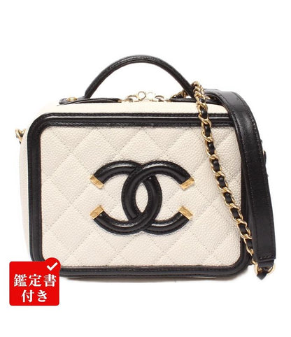 Chanel Chain Shoulder Bag Vanity Bag Crossbody Gold Hardware CC Filigree A93342