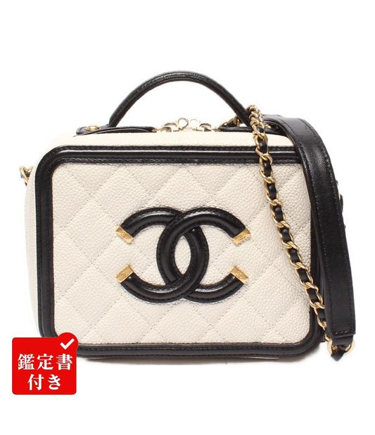 Chanel Chain Shoulder Bag Vanity Bag Crossbody Gold Hardware CC Filigree A93342
