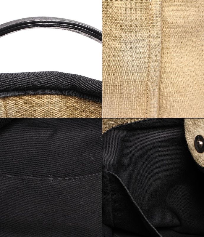 Chanel Tote Shoulder Bag Silver Hardware Deauville Tote Women's Chanel