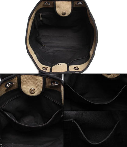 Chanel Tote Shoulder Bag Silver Hardware Deauville Tote Women's Chanel