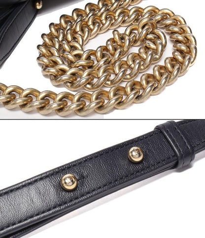 Chanel Chain Shoulder Bag Shoulder Crossbody Gold Hardware Lambskin Coco Mark