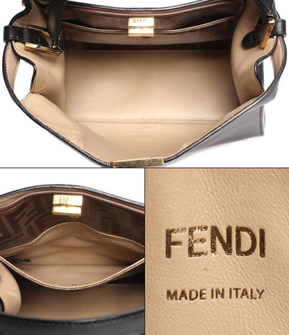 Fendi Leather Shoulder Bag Handbag Gold Hardware Xlight Medium 8bn310 Women
