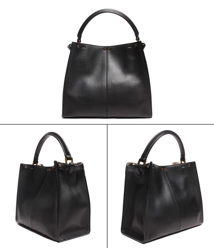 Fendi Leather Shoulder Bag Handbag Gold Hardware Xlight Medium 8bn310 Women