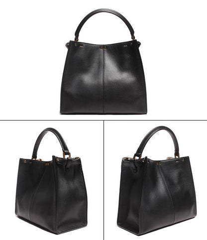 Fendi Leather Shoulder Bag Handbag Gold Hardware Xlight Medium 8bn310 Women