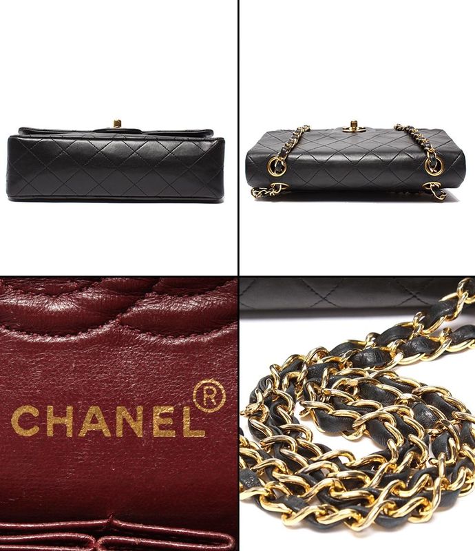 Chanel Chain Shoulder Bag Double Flap W Chain Gold Hardware Lambskin Matelasse