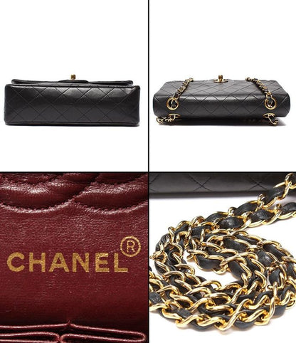 Chanel Chain Shoulder Bag Double Flap W Chain Gold Hardware Lambskin Matelasse