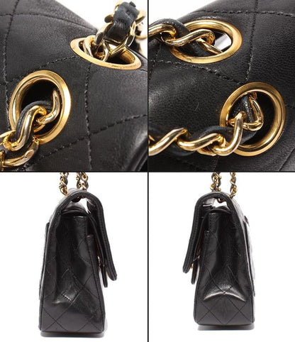 Chanel Chain Shoulder Bag Double Flap W Chain Gold Hardware Lambskin Matelasse